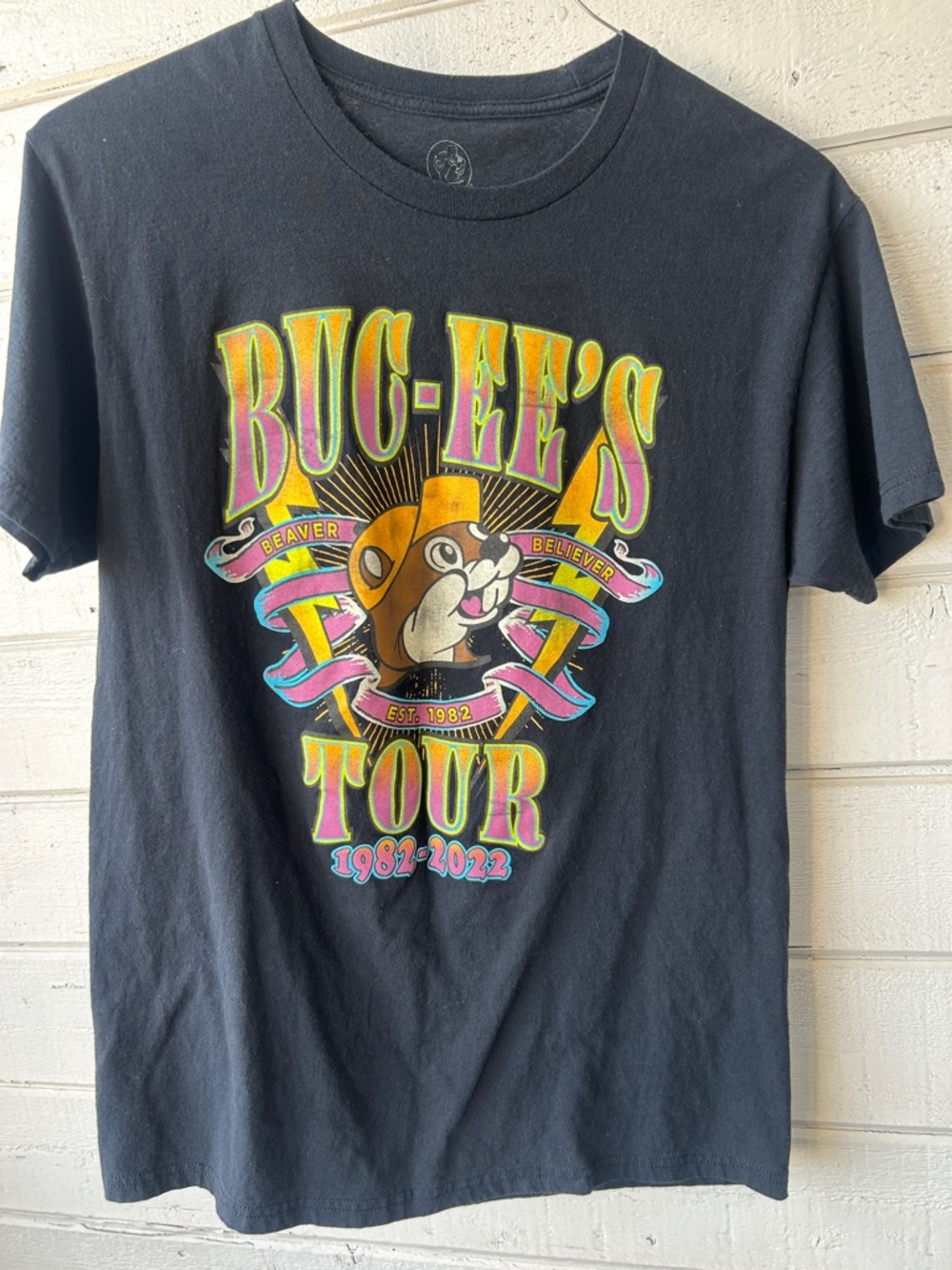Buc-ee's Tour 1982-2022 Graphic Tee - Black with Neon Logo